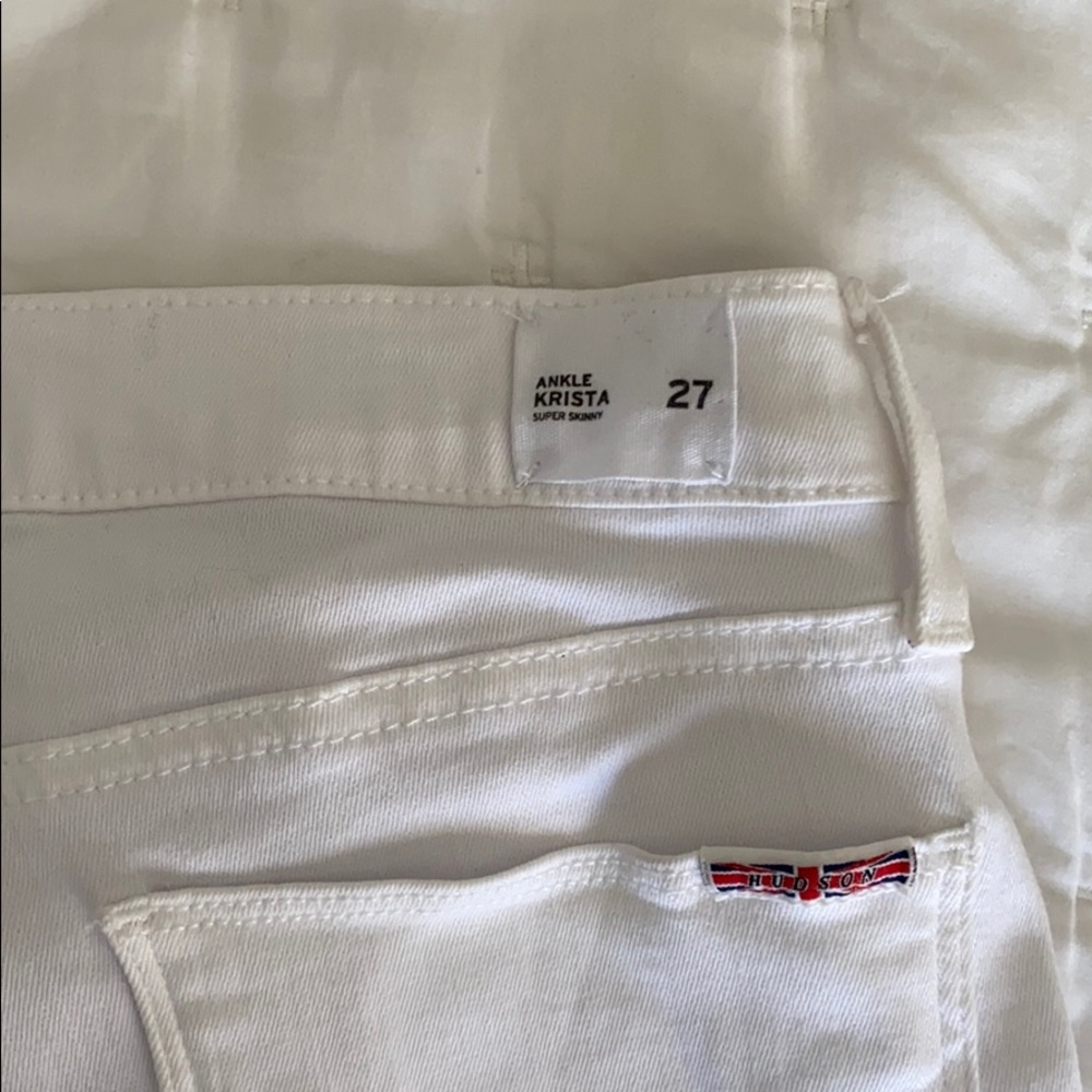 hudson ankle krista super skinny white jeans